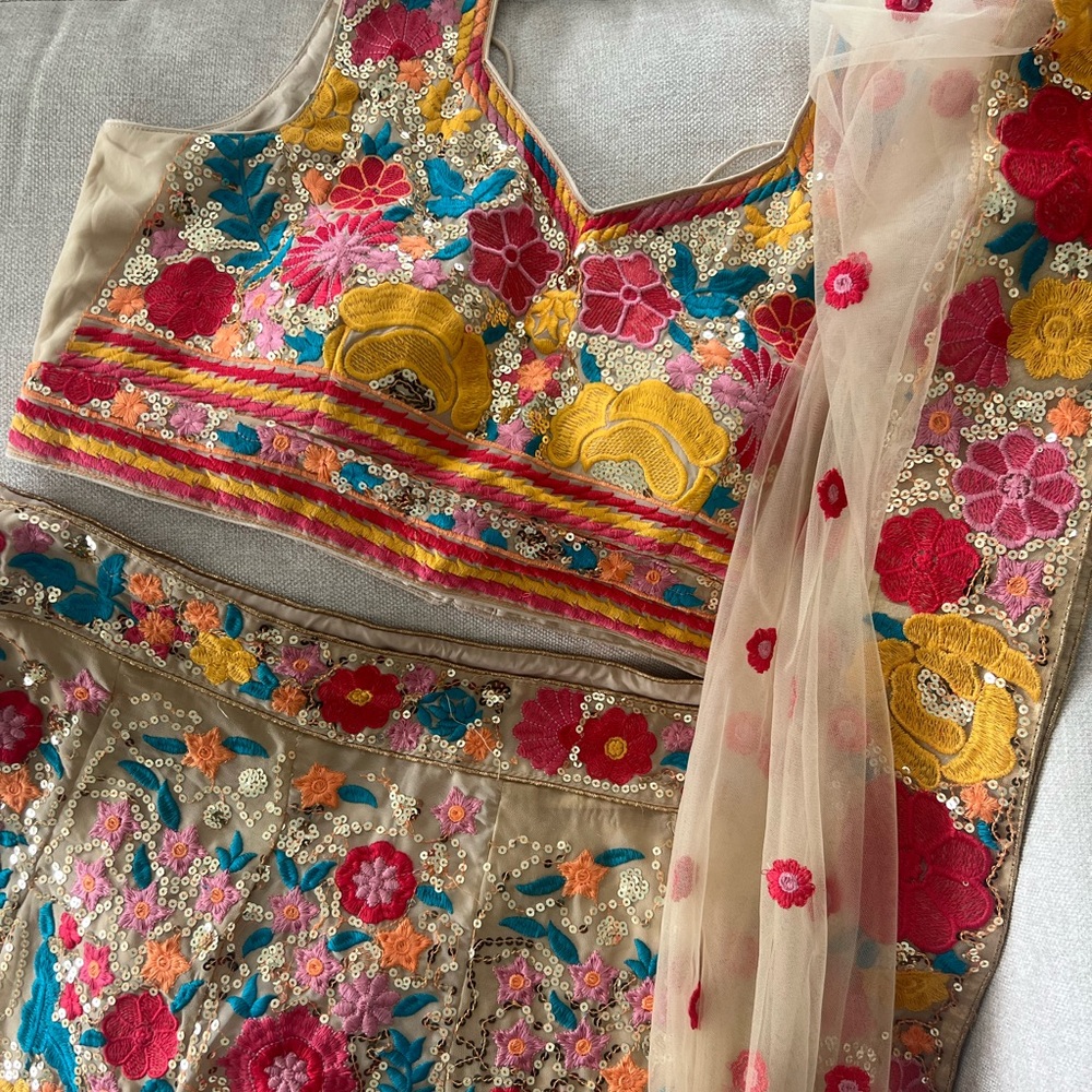 Colorful Floral Embroidered Lehenga Choli